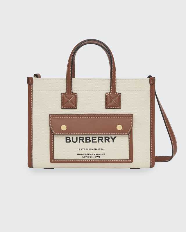 Canvas Logo Top Handle Tote Bag